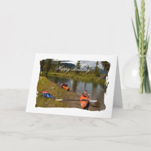 Tarjeta Kayaks en reposo; Feliz cumpleaños