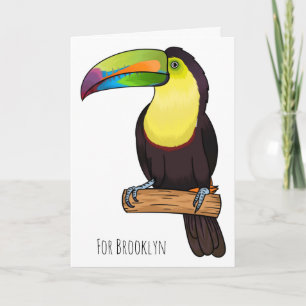 Tarjeta Keel-billed toucan bird cartoon illustration