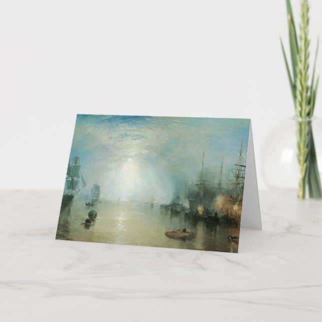 Tarjeta Keelmen Heaving Coals, Moonlight de Joseph Turner (Anverso)