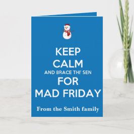 Tarjeta Keep Calm And Brace This Sen For Mad Friday Snow