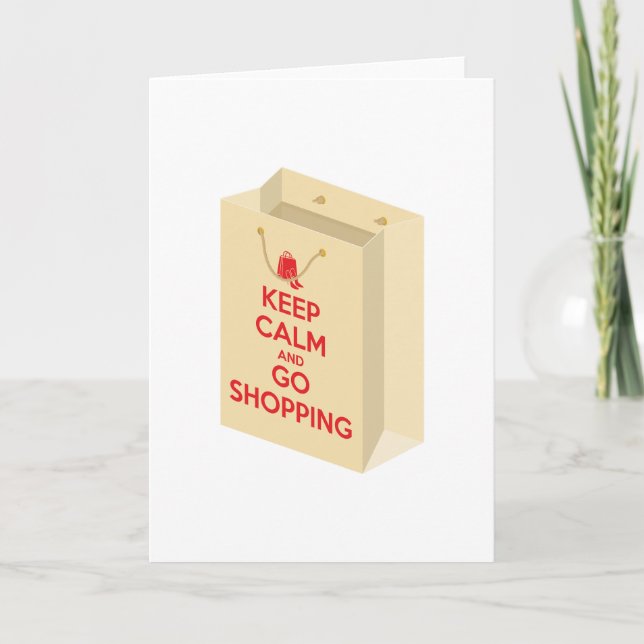 Tarjeta Keep Calm and Go Shopping (bag1) (Anverso)