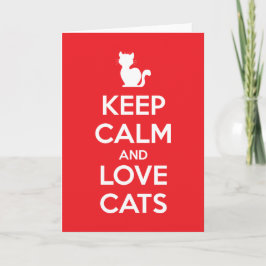 Tarjeta Keep Calm and Love Cats