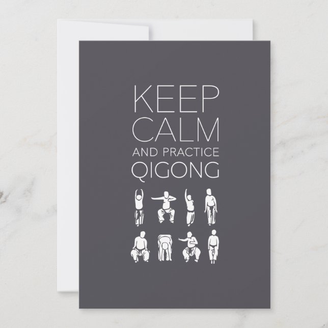 Tarjeta Keep Calm and Practice Qigong (Anverso)