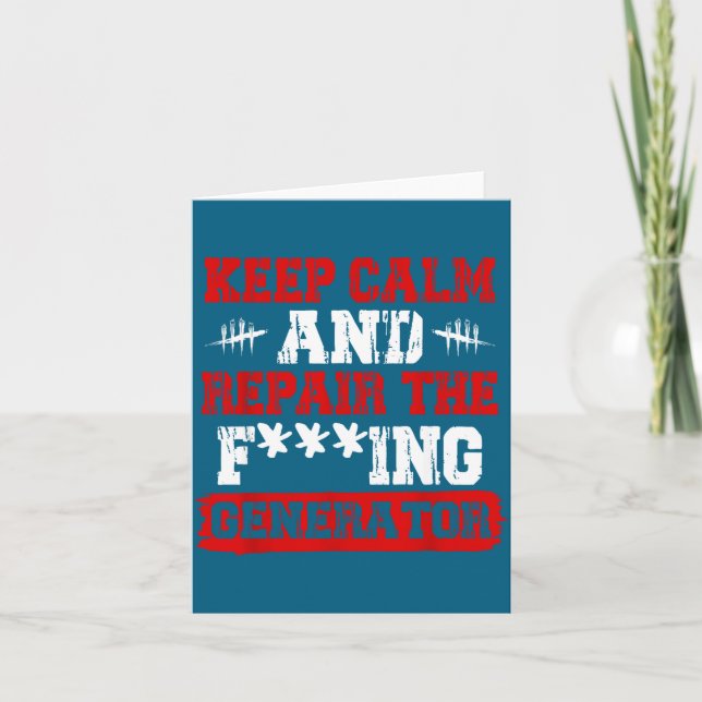 Tarjeta Keep Calm And Repair The Generator Video Game  (Anverso)