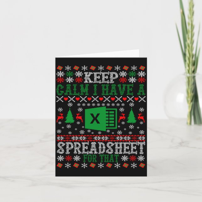 Tarjeta Keep Calm I Have A Spreadsheet For That Christmas  (Anverso)