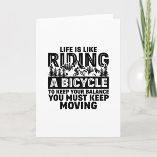 Tarjeta KEEP MOVING BICYCLE BALANCE Greeting Card