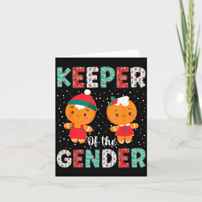 Tarjeta Keeper Of The Gender Funny Christmas Shirt Gingerb (Anverso)