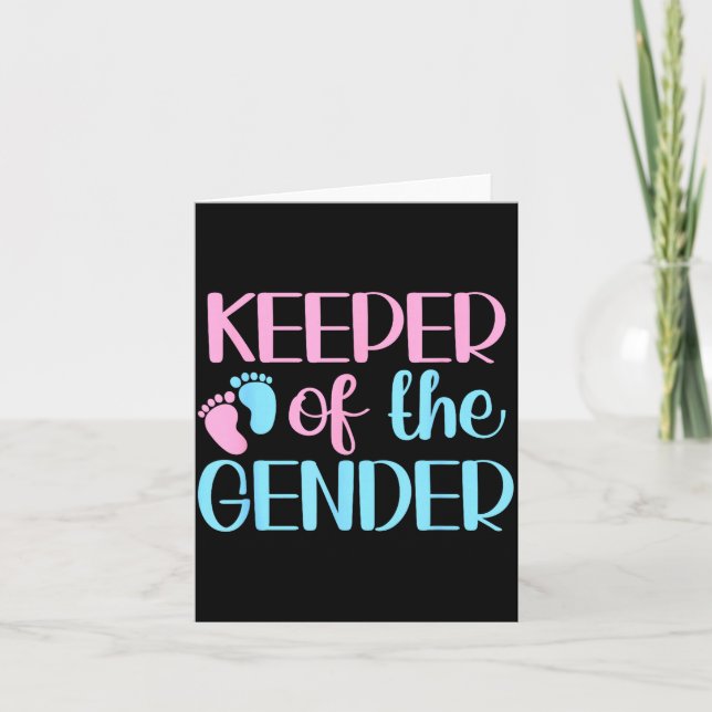 Tarjeta Keeper Of The Gender Pregnancy Announcement Gender (Anverso)