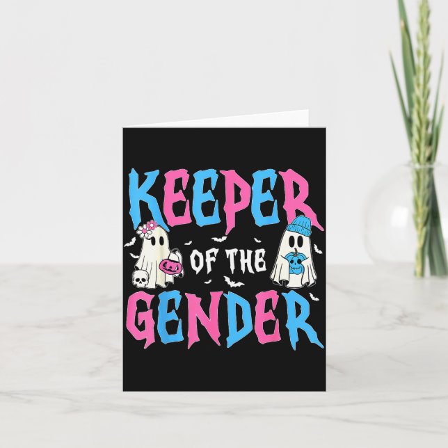 Tarjeta Keeper Of The Gender Pumpkin Halloween Baby Gender (Anverso)