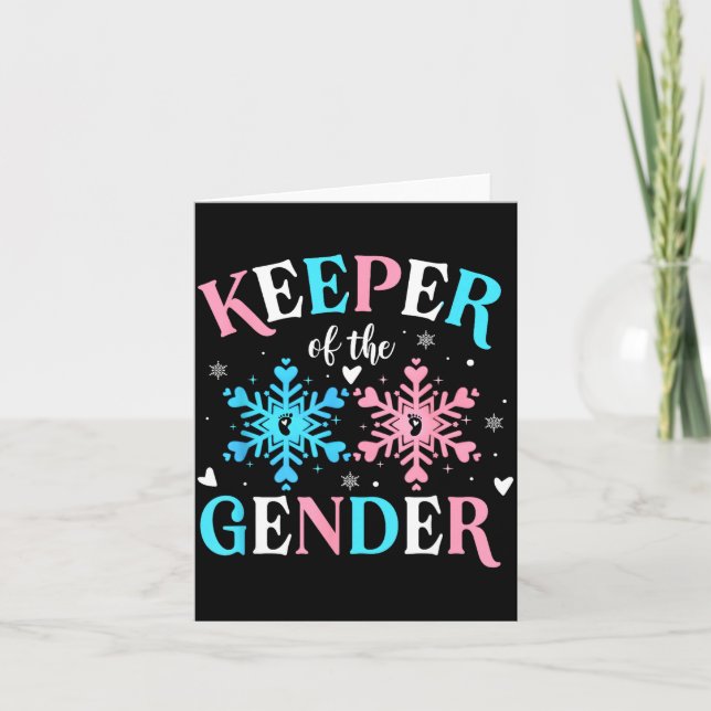 Tarjeta Keeper Of The Gender Reveal Baby Snowflake Nk Or B (Anverso)