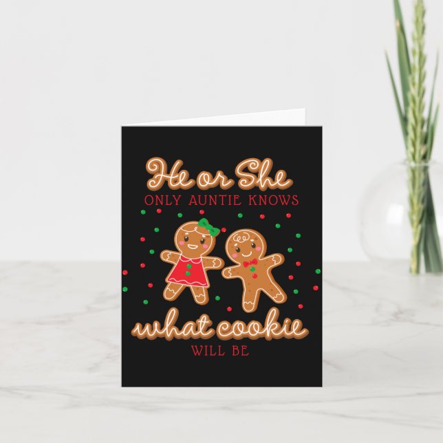 Tarjeta Keeper Of The Gender Reveal Gingerbread Auntie  (Anverso)