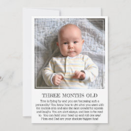Tarjeta Keepsake de hito: tres meses de antigüedad