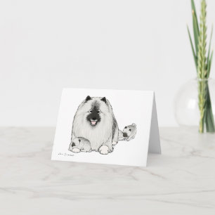 Tarjeta Keeshond con los perritos