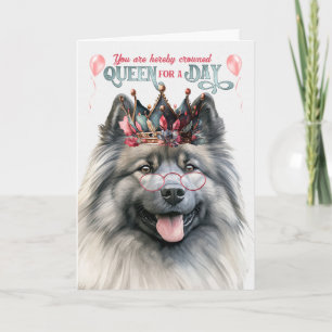 Tarjeta Keeshond Dog Queen Day Funny Cumpleaños