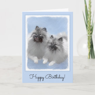 Tarjeta Keeshond Pair de Kees pintura animal original