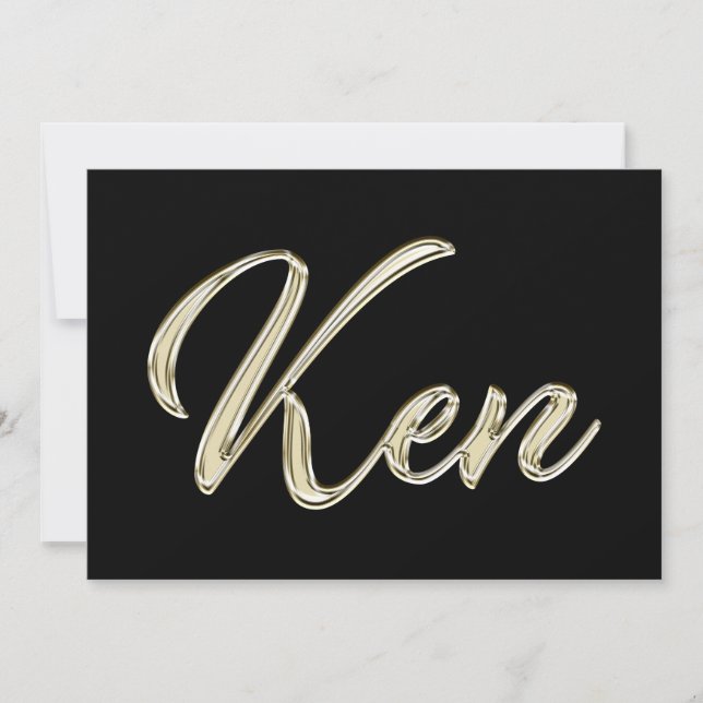 Tarjeta Ken Name white gold Handwriting Karte (Anverso)