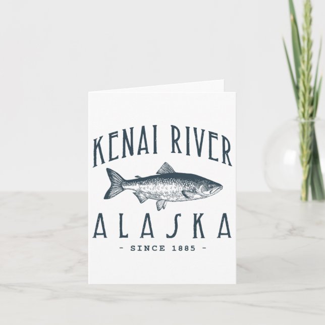 Tarjeta Kenai River Alaska Fisherman Gracioso Pesca L (Anverso)