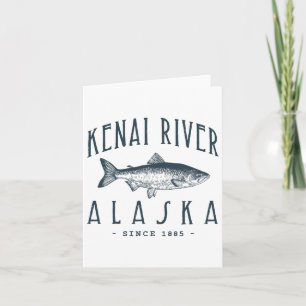 Tarjeta Kenai River Alaska Fisherman Gracioso Pesca L