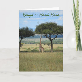 Tarjeta Kenia Masai Mara Giraffe