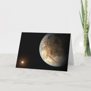 Tarjeta Kepler-186f Orbitando Una Estrella Distante.
