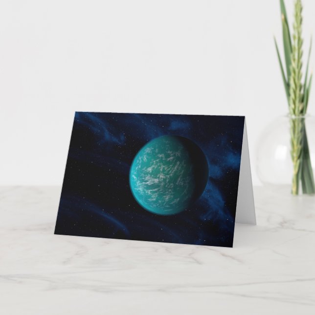 Tarjeta Kepler 22b, un planeta extrasolar. (Anverso)