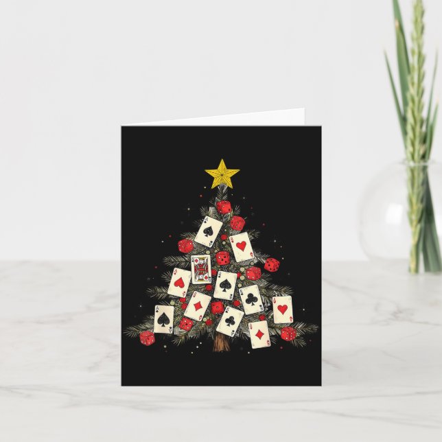Tarjeta Ker Cards Christmas Tree Gambling Funny Xmas Men  (Anverso)