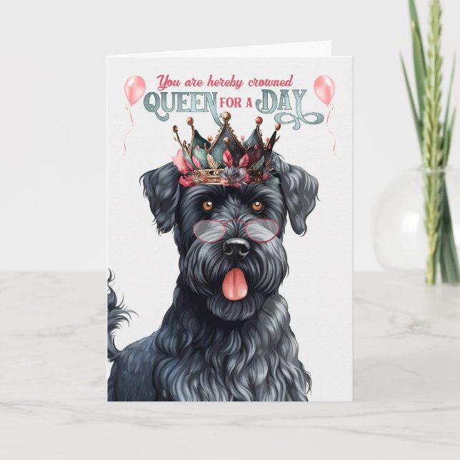 Tarjeta Kerry Blue Terrier Dog Queen Day Funny Cumpleaños (Anverso)