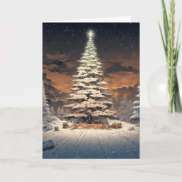 Tarjeta Kerstboom met sneeuw