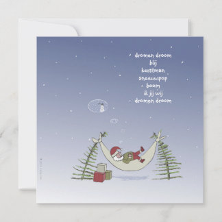 Tarjeta kerstman in hangmat