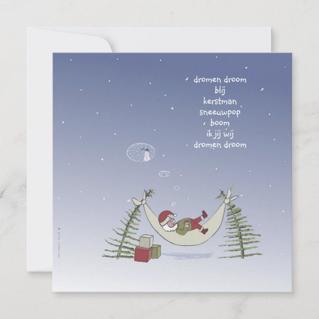 Tarjeta kerstman in hangmat (Anverso)