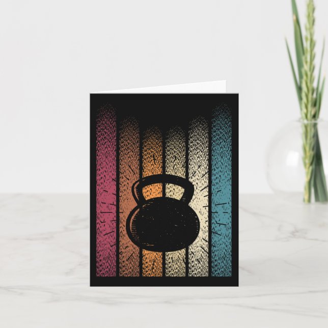 Tarjeta Kettlebell Retro Workout Power Bodybuilder (Anverso)