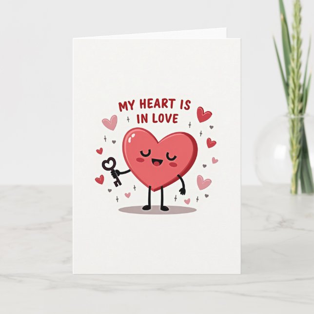 Tarjeta Key To My Heart Love Card (Anverso)