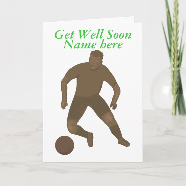 Tarjeta Kick That Ball, Get Well, add name front (Anverso)