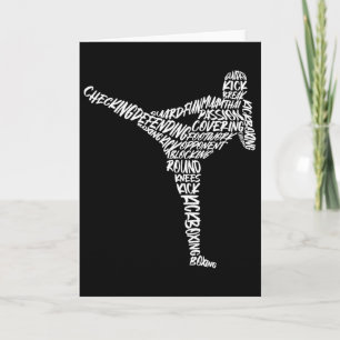 Tarjeta Kickboxer Artes Marciales Tipografía Hombres Niños