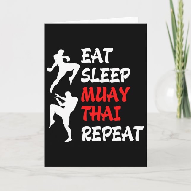 Tarjeta Kickboxing Boxeo Tailandés Comer Dormir Muay Thai  (Anverso)
