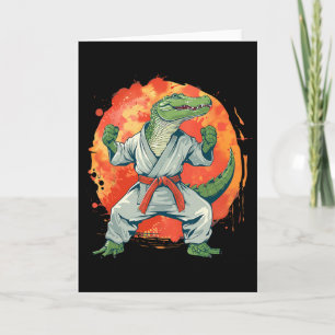 Tarjeta Kickboxing Cocodrilo Taekwondo Karate Mma Divertid