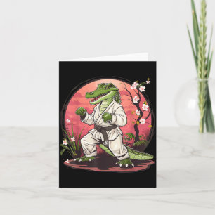 Tarjeta Kickboxing Cocodrilo Taekwondo Karate MMA Divertid