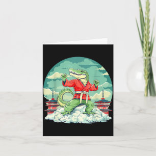 Tarjeta Kickboxing Cocodrilo Taekwondo Karate MMA Divertid