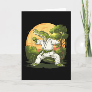 Tarjeta Kickboxing Cocodrilo Taekwondo Karate Mma Divertid