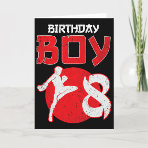 Tarjeta Kickboxing Cumpleaños 8 Años Mma Artes Marciales B