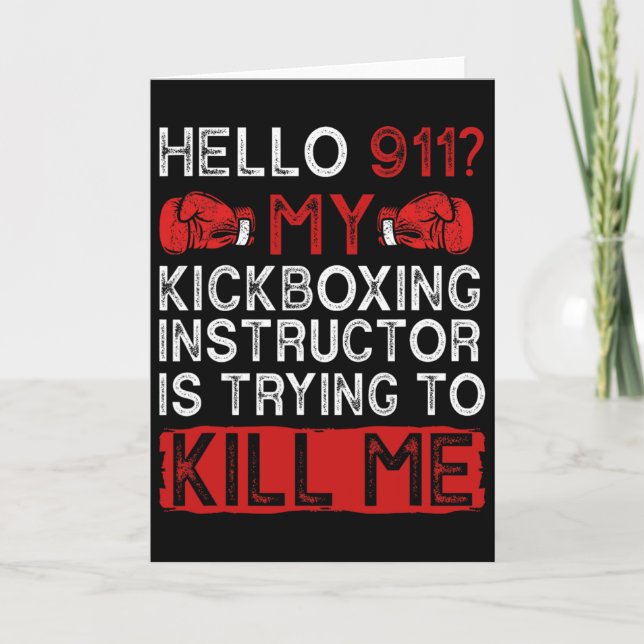 Tarjeta Kickboxing divertido kickboxer kickbox  (Anverso)