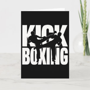 Tarjeta Kickboxing - Dos hombres hacen kickboxing para kic