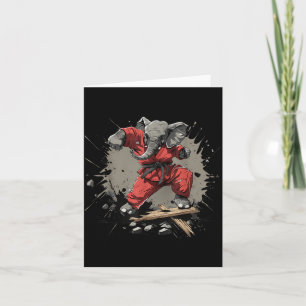 Tarjeta Kickboxing Elefante Taekwondo Karate MMA Divertido