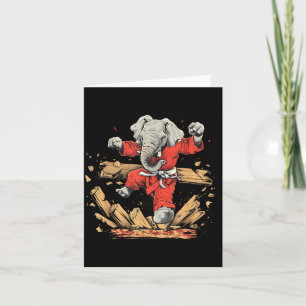 Tarjeta Kickboxing Elefante Taekwondo Karate MMA Divertido