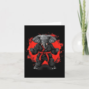 Tarjeta Kickboxing Elefante Taekwondo Karate MMA Divertido