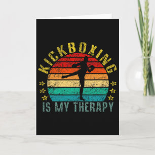 Tarjeta Kickboxing Es Mi Terapia Divertido Retro