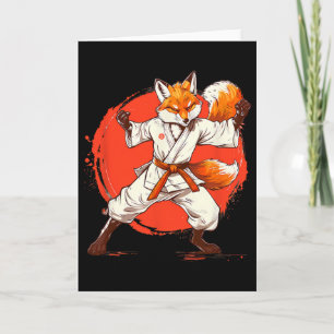 Tarjeta Kickboxing Fox Taekwondo Karate Mma Divertido Arte
