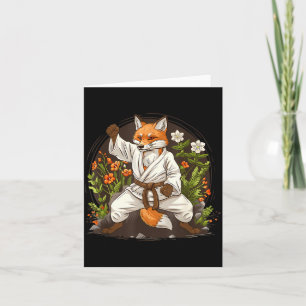 Tarjeta Kickboxing Fox Taekwondo Karate Mma Divertido Arte
