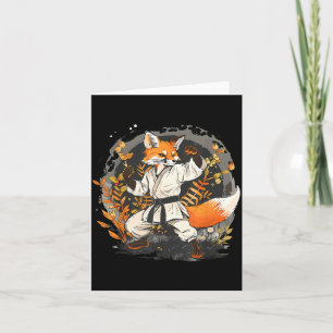 Tarjeta Kickboxing Fox Taekwondo Karate Mma Divertido Arte