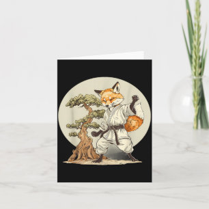 Tarjeta Kickboxing Fox Taekwondo Karate Mma Divertido Arte